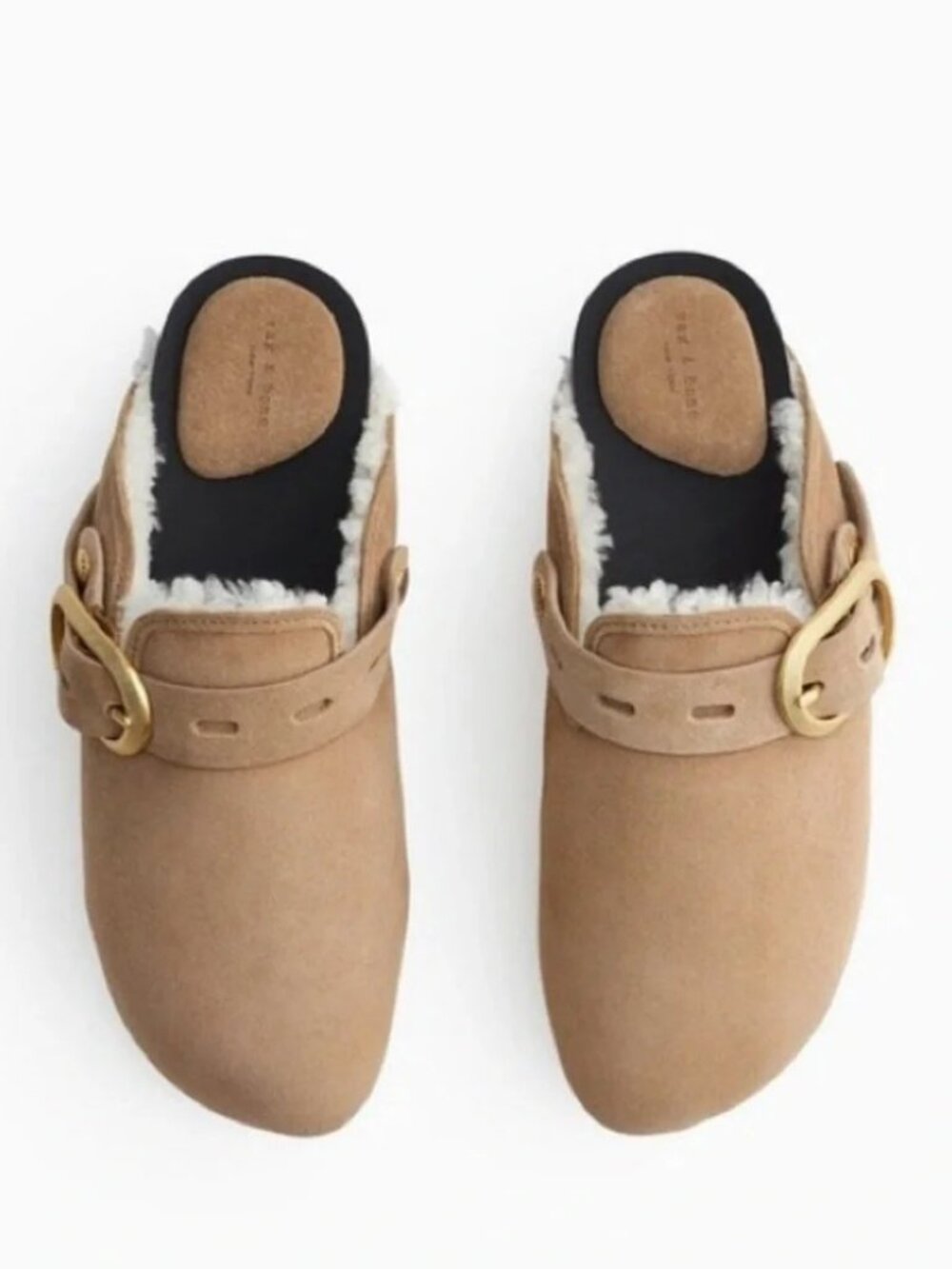 Rag & Bone Ansley Shearling Slide with Strap Pecan 5.5